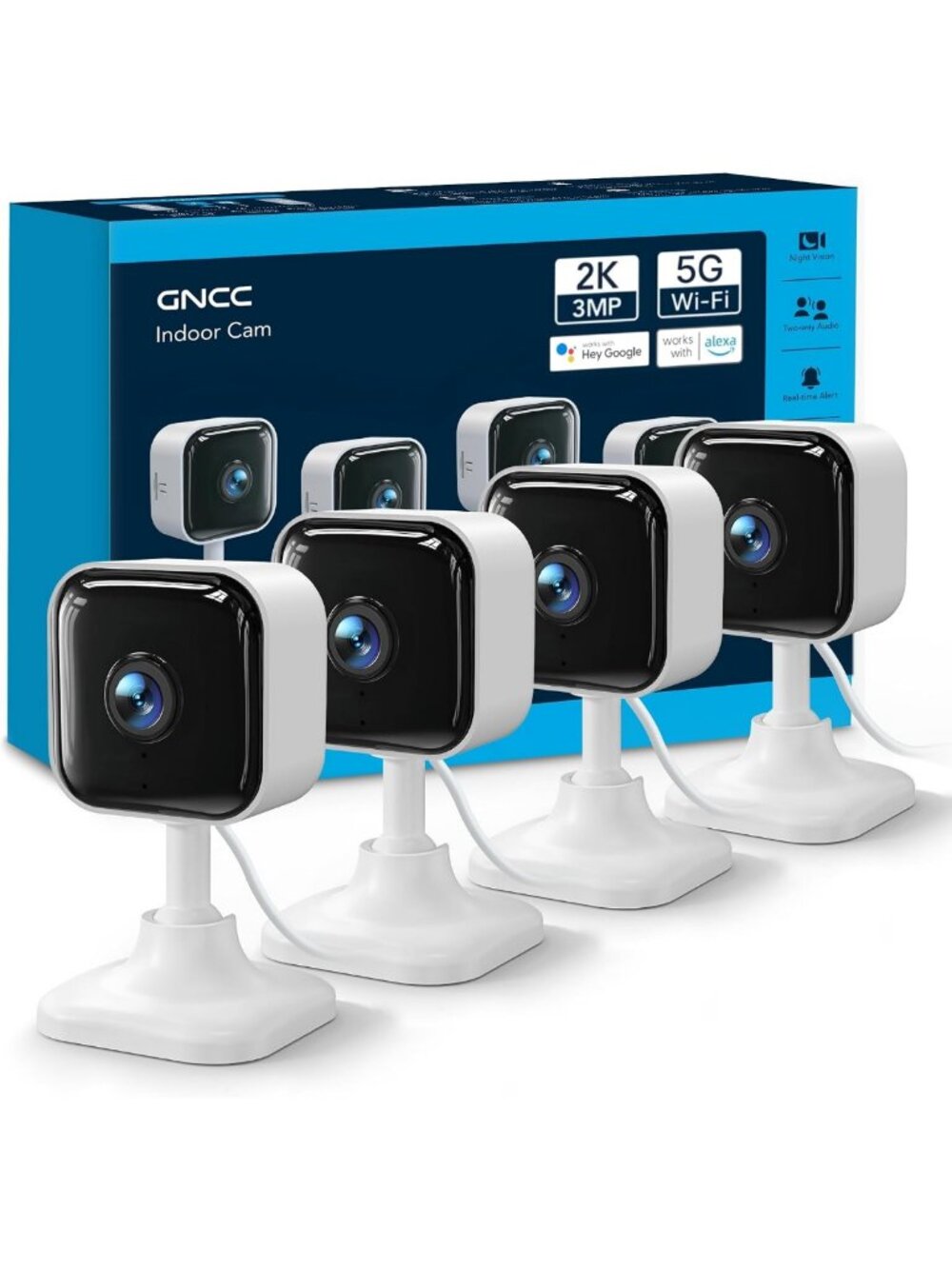 Wireless 2K Indoor Security Camera with App - Dual Band 2.4G/5G Home